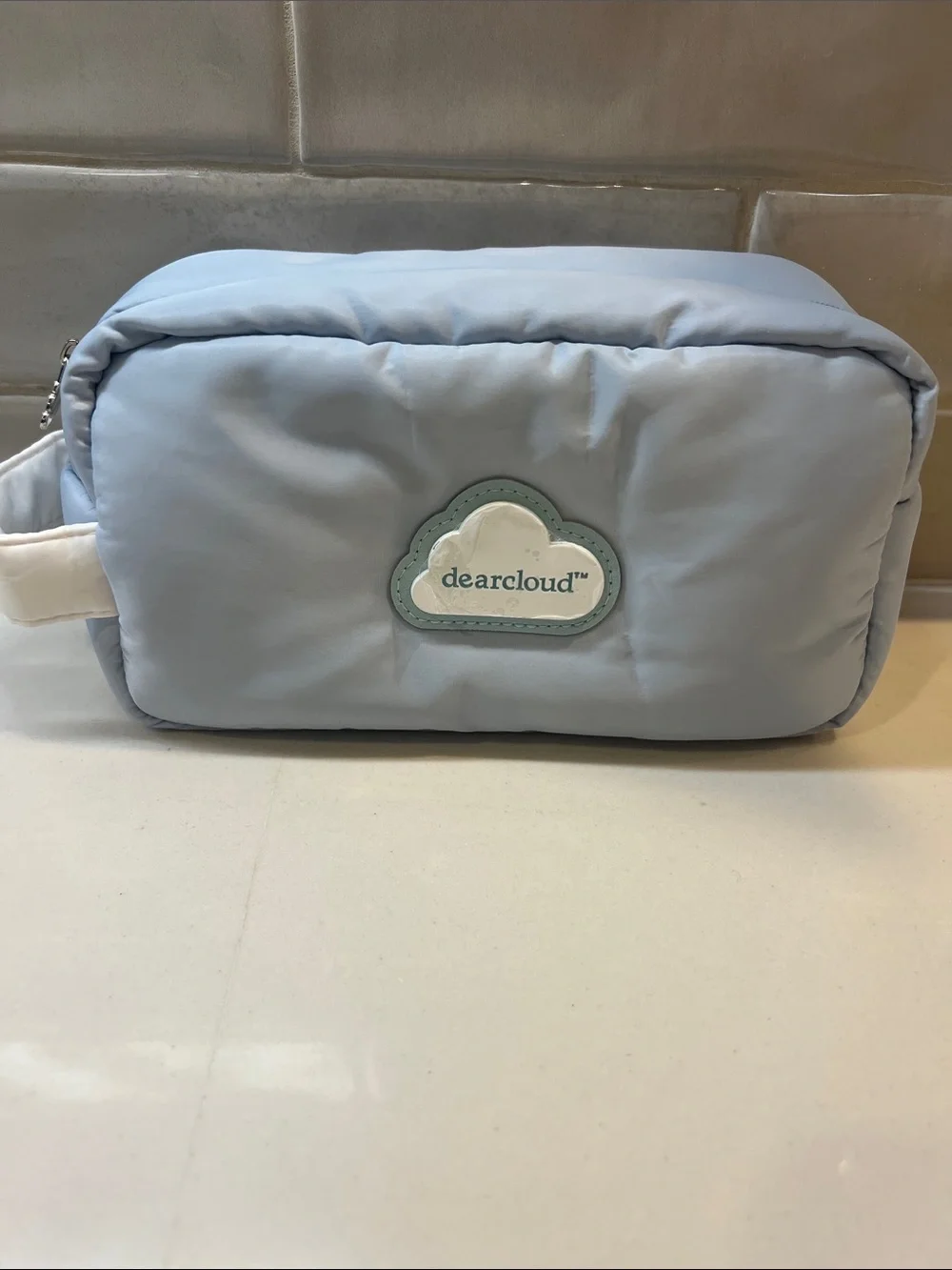 dearcloud Light Blue Cosmetic Pouch with Cloud Tag New!